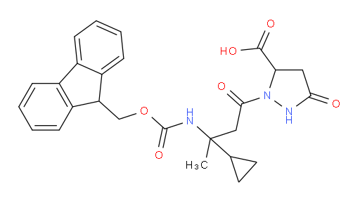 2-[3-cyclopropyl-3-({[(9H-fluoren-9-yl)methoxy]carbonyl}amino)butanoyl]-5-oxopyrazolidine-3-carboxylic acid