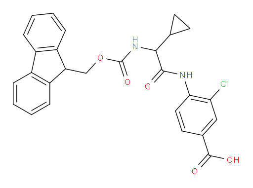 3-chloro-4-[2-cyclopropyl-2-({[(9H-fluoren-9-yl)methoxy]carbonyl}amino)acetamido]benzoic acid
