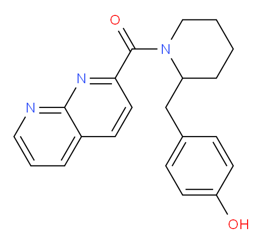 (2-(4-hydroxybenzyl)piperidin-1-yl)(1,8-naphthyridin-2-yl)methanone