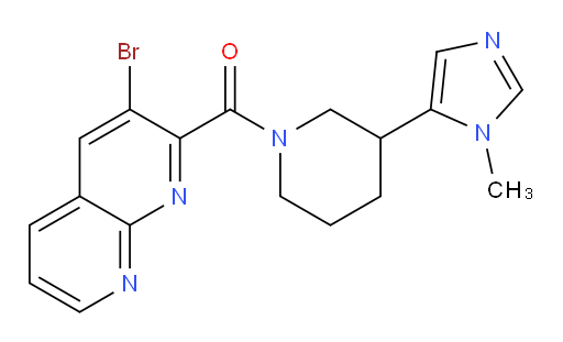 (3-bromo-1,8-naphthyridin-2-yl)(3-(1-methyl-1H-imidazol-5-yl)piperidin-1-yl)methanone