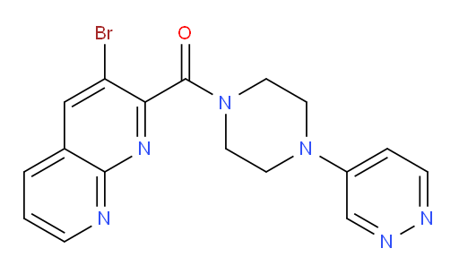 (3-bromo-1,8-naphthyridin-2-yl)(4-(pyridazin-4-yl)piperazin-1-yl)methanone