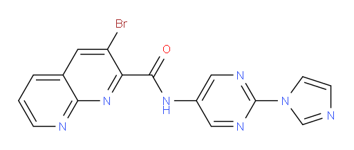 N-(2-(1H-imidazol-1-yl)pyrimidin-5-yl)-3-bromo-1,8-naphthyridine-2-carboxamide
