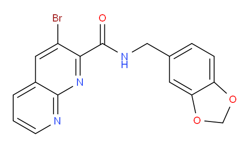 N-(benzo[d][1,3]dioxol-5-ylmethyl)-3-bromo-1,8-naphthyridine-2-carboxamide