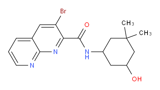 3-bromo-N-(5-hydroxy-3,3-dimethylcyclohexyl)-1,8-naphthyridine-2-carboxamide