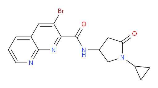 3-bromo-N-(1-cyclopropyl-5-oxopyrrolidin-3-yl)-1,8-naphthyridine-2-carboxamide