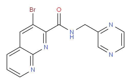 3-bromo-N-(pyrazin-2-ylmethyl)-1,8-naphthyridine-2-carboxamide