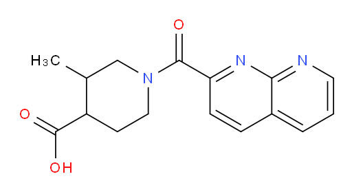 3-methyl-1-(1,8-naphthyridine-2-carbonyl)piperidine-4-carboxylic acid