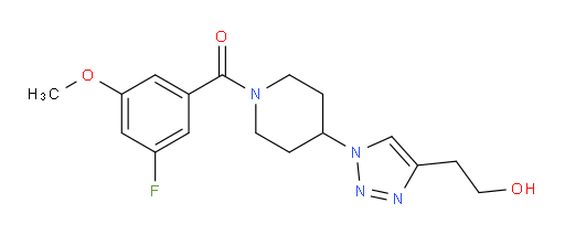 (3-fluoro-5-methoxyphenyl)(4-(4-(2-hydroxyethyl)-1H-1,2,3-triazol-1-yl)piperidin-1-yl)methanone