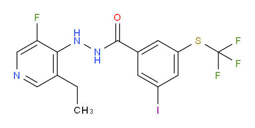 N'-(3-ethyl-5-fluoropyridin-4-yl)-3-iodo-5-((trifluoromethyl)thio)benzohydrazide