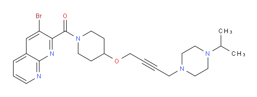 (3-bromo-1,8-naphthyridin-2-yl)(4-((4-(4-isopropylpiperazin-1-yl)but-2-yn-1-yl)oxy)piperidin-1-yl)methanone