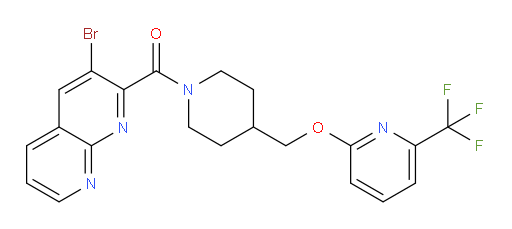(3-bromo-1,8-naphthyridin-2-yl)(4-(((6-(trifluoromethyl)pyridin-2-yl)oxy)methyl)piperidin-1-yl)methanone