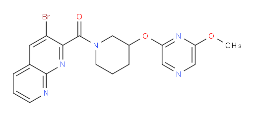 (3-bromo-1,8-naphthyridin-2-yl)(3-((6-methoxypyrazin-2-yl)oxy)piperidin-1-yl)methanone