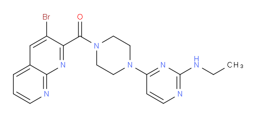 (3-bromo-1,8-naphthyridin-2-yl)(4-(2-(ethylamino)pyrimidin-4-yl)piperazin-1-yl)methanone