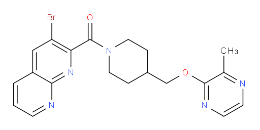(3-bromo-1,8-naphthyridin-2-yl)(4-(((3-methylpyrazin-2-yl)oxy)methyl)piperidin-1-yl)methanone