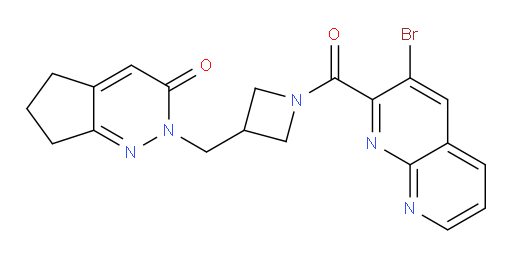 2-((1-(3-bromo-1,8-naphthyridine-2-carbonyl)azetidin-3-yl)methyl)-6,7-dihydro-2H-cyclopenta[c]pyridazin-3(5H)-one