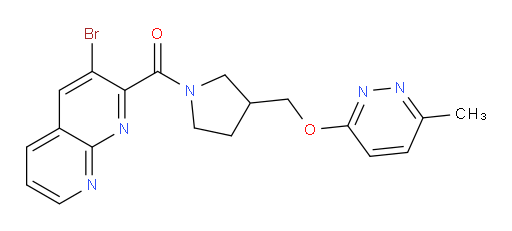 (3-bromo-1,8-naphthyridin-2-yl)(3-(((6-methylpyridazin-3-yl)oxy)methyl)pyrrolidin-1-yl)methanone