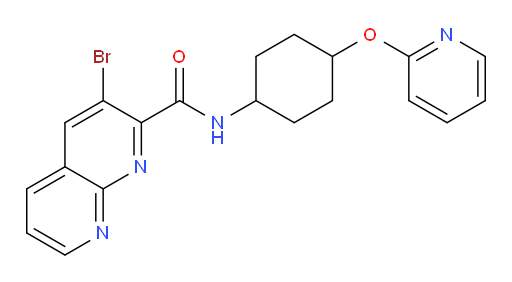 3-bromo-N-(4-(pyridin-2-yloxy)cyclohexyl)-1,8-naphthyridine-2-carboxamide