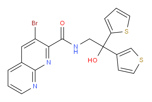 3-bromo-N-(2-hydroxy-2-(thiophen-2-yl)-2-(thiophen-3-yl)ethyl)-1,8-naphthyridine-2-carboxamide