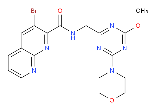 3-bromo-N-((4-methoxy-6-morpholino-1,3,5-triazin-2-yl)methyl)-1,8-naphthyridine-2-carboxamide