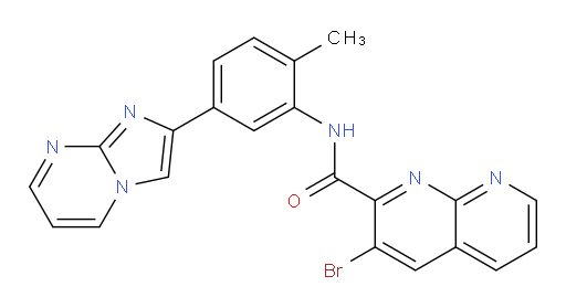 3-bromo-N-(5-(imidazo[1,2-a]pyrimidin-2-yl)-2-methylphenyl)-1,8-naphthyridine-2-carboxamide