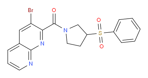 (3-bromo-1,8-naphthyridin-2-yl)(3-(phenylsulfonyl)pyrrolidin-1-yl)methanone