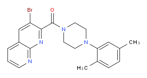 (3-bromo-1,8-naphthyridin-2-yl)(4-(2,5-dimethylphenyl)piperazin-1-yl)methanone