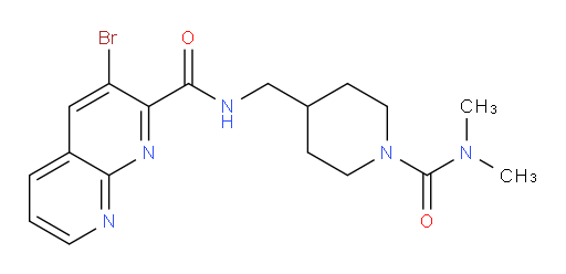 3-bromo-N-((1-(dimethylcarbamoyl)piperidin-4-yl)methyl)-1,8-naphthyridine-2-carboxamide