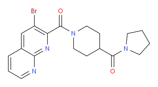 (3-bromo-1,8-naphthyridin-2-yl)(4-(pyrrolidine-1-carbonyl)piperidin-1-yl)methanone