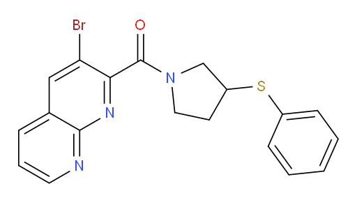 (3-bromo-1,8-naphthyridin-2-yl)(3-(phenylthio)pyrrolidin-1-yl)methanone