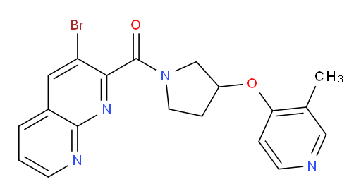 (3-bromo-1,8-naphthyridin-2-yl)(3-((3-methylpyridin-4-yl)oxy)pyrrolidin-1-yl)methanone