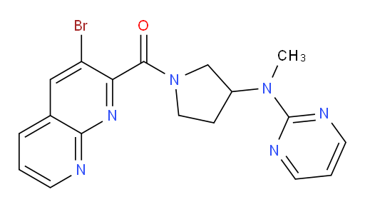 (3-bromo-1,8-naphthyridin-2-yl)(3-(methyl(pyrimidin-2-yl)amino)pyrrolidin-1-yl)methanone