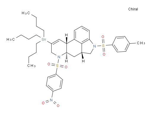 (5aR,6aR,10aR)-7-((4-nitrophenyl)sulfonyl)-4-tosyl-9-(tributylstannyl)-4,5,5a,6,6a,7,8,10a-octahydroindolo[4,3-fg]quinoline