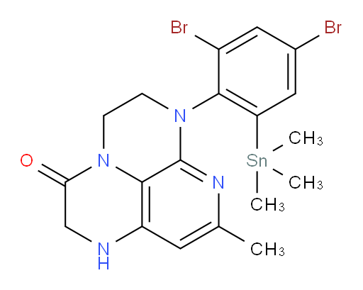 6-(2,4-dibromo-6-(trimethylstannyl)phenyl)-8-methyl-1,2,5,6-tetrahydro-1,3a,6,7-tetraazaphenalen-3(4H)-one