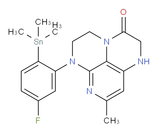 6-(5-fluoro-2-(trimethylstannyl)phenyl)-8-methyl-1,2,5,6-tetrahydro-1,3a,6,7-tetraazaphenalen-3(4H)-one