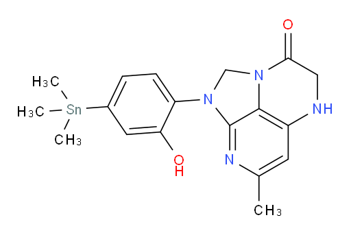1-(2-hydroxy-4-(trimethylstannyl)phenyl)-7-methyl-4,5-dihydro-1H-1,2a,5,8-tetraazaacenaphthylen-3(2H)-one