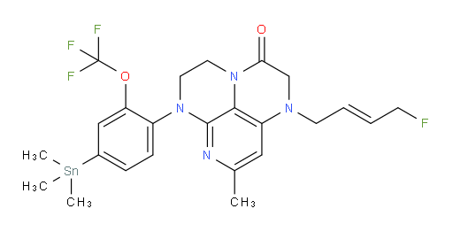 (E)-1-(4-fluorobut-2-en-1-yl)-8-methyl-6-(2-(trifluoromethoxy)-4-(trimethylstannyl)phenyl)-1,2,5,6-tetrahydro-1,3a,6,7-tetraazaphenalen-3(4H)-one
