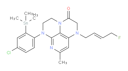 (E)-6-(4-chloro-2-(trimethylstannyl)phenyl)-1-(4-fluorobut-2-en-1-yl)-8-methyl-1,2,5,6-tetrahydro-1,3a,6,7-tetraazaphenalen-3(4H)-one