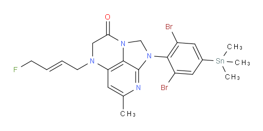(E)-1-(2,6-二溴-4-(三甲基锡基)苯基)-5-(4-氟丁-2-烯-1-基)-7-甲基-4,5-二氢-1H-1,2a,5,8-四氮杂苊-3(2H)-酮