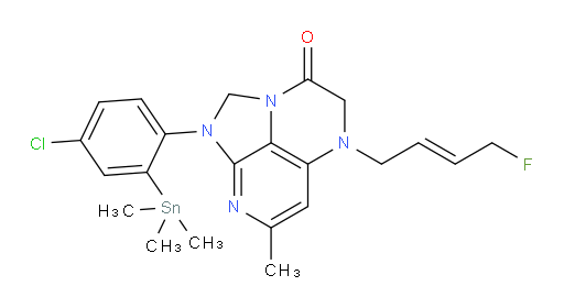 (E)-1-(4-chloro-2-(trimethylstannyl)phenyl)-5-(4-fluorobut-2-en-1-yl)-7-methyl-4,5-dihydro-1H-1,2a,5,8-tetraazaacenaphthylen-3(2H)-one