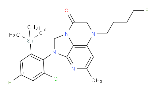 (E)-1-(2-chloro-4-fluoro-6-(trimethylstannyl)phenyl)-5-(4-fluorobut-2-en-1-yl)-7-methyl-4,5-dihydro-1H-1,2a,5,8-tetraazaacenaphthylen-3(2H)-one