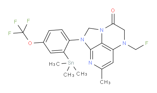 5-(fluoromethyl)-7-methyl-1-(4-(trifluoromethoxy)-2-(trimethylstannyl)phenyl)-4,5-dihydro-1H-1,2a,5,8-tetraazaacenaphthylen-3(2H)-one