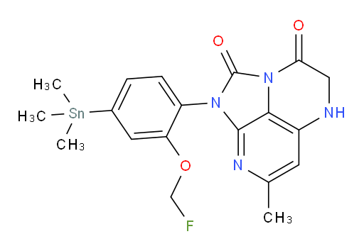 1-(2-(fluoromethoxy)-4-(trimethylstannyl)phenyl)-7-methyl-4,5-dihydro-1H-1,2a,5,8-tetraazaacenaphthylene-2,3-dione