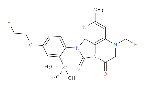 1-(4-(2-fluoroethoxy)-2-(trimethylstannyl)phenyl)-5-(fluoromethyl)-7-methyl-4,5-dihydro-1H-1,2a,5,8-tetraazaacenaphthylene-2,3-dione