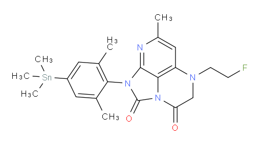 1-(2,6-dimethyl-4-(trimethylstannyl)phenyl)-5-(2-fluoroethyl)-7-methyl-4,5-dihydro-1H-1,2a,5,8-tetraazaacenaphthylene-2,3-dione