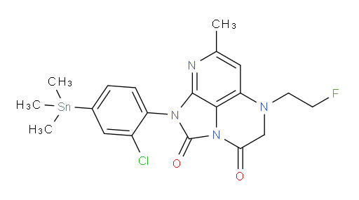 1-(2-chloro-4-(trimethylstannyl)phenyl)-5-(2-fluoroethyl)-7-methyl-4,5-dihydro-1H-1,2a,5,8-tetraazaacenaphthylene-2,3-dione