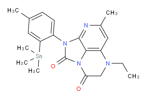 5-ethyl-7-methyl-1-(4-methyl-2-(trimethylstannyl)phenyl)-4,5-dihydro-1H-1,2a,5,8-tetraazaacenaphthylene-2,3-dione
