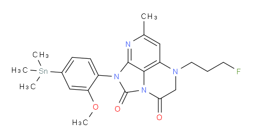 5-(3-fluoropropyl)-1-(2-methoxy-4-(trimethylstannyl)phenyl)-7-methyl-4,5-dihydro-1H-1,2a,5,8-tetraazaacenaphthylene-2,3-dione
