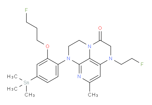 1-(2-fluoroethyl)-6-(2-(3-fluoropropoxy)-4-(trimethylstannyl)phenyl)-8-methyl-1,2,5,6-tetrahydro-1,3a,6,7-tetraazaphenalen-3(4H)-one