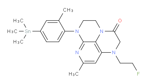 1-(2-fluoroethyl)-8-methyl-6-(2-methyl-4-(trimethylstannyl)phenyl)-1,2,5,6-tetrahydro-1,3a,6,7-tetraazaphenalen-3(4H)-one