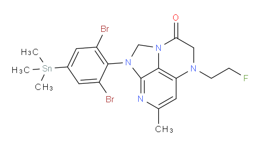 1-(2,6-dibromo-4-(trimethylstannyl)phenyl)-5-(2-fluoroethyl)-7-methyl-4,5-dihydro-1H-1,2a,5,8-tetraazaacenaphthylen-3(2H)-one